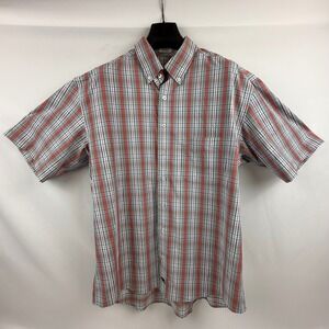 Onward Reserve Classic Fit Plaid Short Sleeve Button Down Shirt Men's Large‎